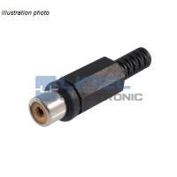 Cinch RCA Zásuvka čierna PVC na kábel